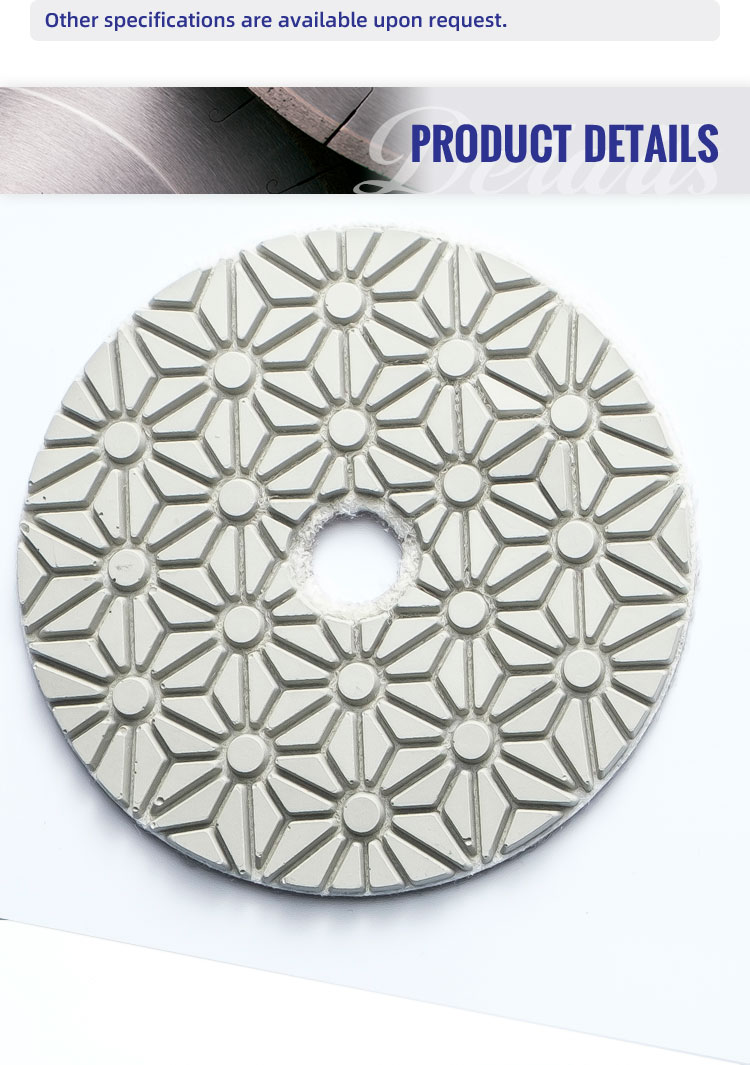 Customized Colors 3 Step Resin Bond Flexible Polishing Pads for Granite Marble Best