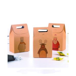 Quality Gift Brown Kraft Small Paper Boxes For Sweets Handled Packaging Recyclable wholesale