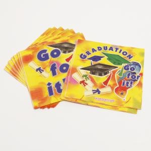 Quality 250 * 250mm Printing Paper Napkin 2 PLY Custom Logo Flower Decoration For Child wholesale