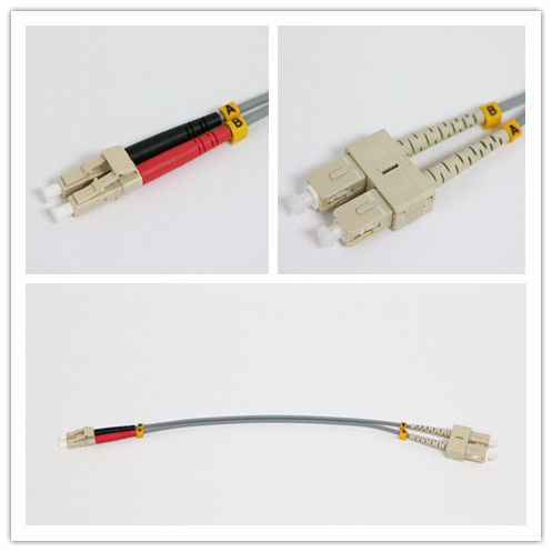 SC Armoured Fiber Optical Patch Cord Multimode Duplex  With Red / Black Boot 0