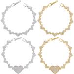 OEM 18K Gold Bracelet Chains Jewelry Micro Zircon Love Heart Shaped Tennis