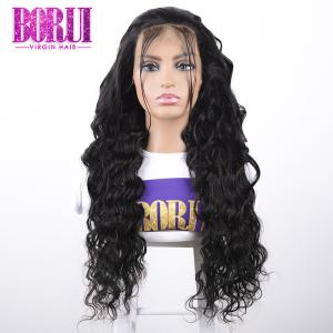 Quality Natural Color Brazilian Human Hair Pre Plucked Loose Wave Lace Front Wig wholesale
