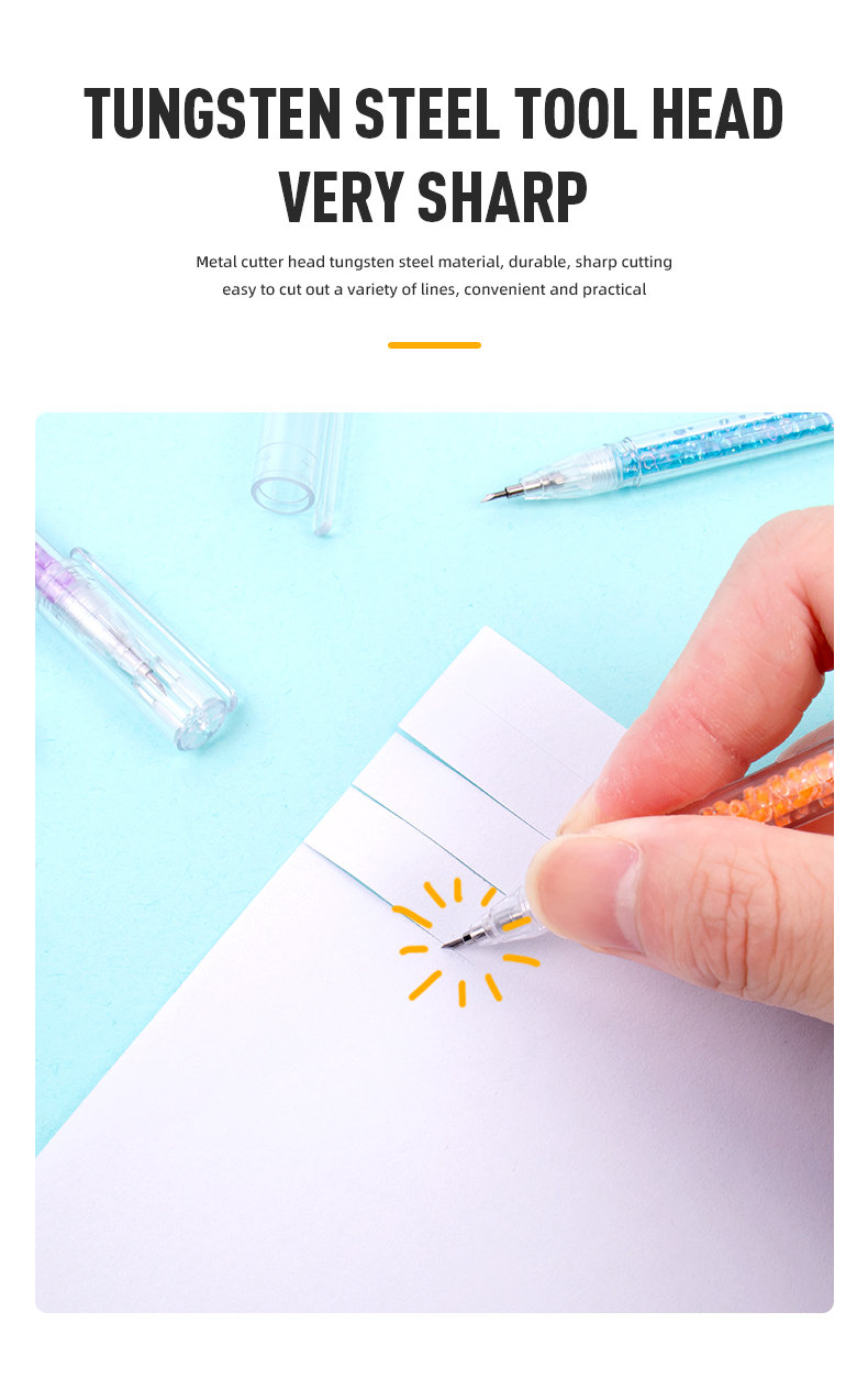 Seven Color Mini Blades Journal Scrapbook Cutter Stickers Handcraft Art Hidden Pen Knife