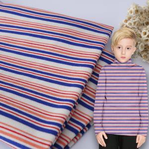 Quality Wear Resistant Double Knit Fabric , Two Sided Glossy Cotton Striped Fabric wholesale
