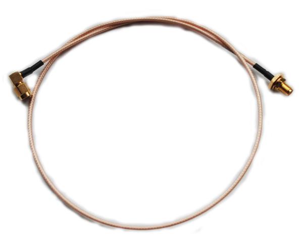 RG174 Cables RF Coaxial Cable Assembly Right Angle Male To Straight Female Sma