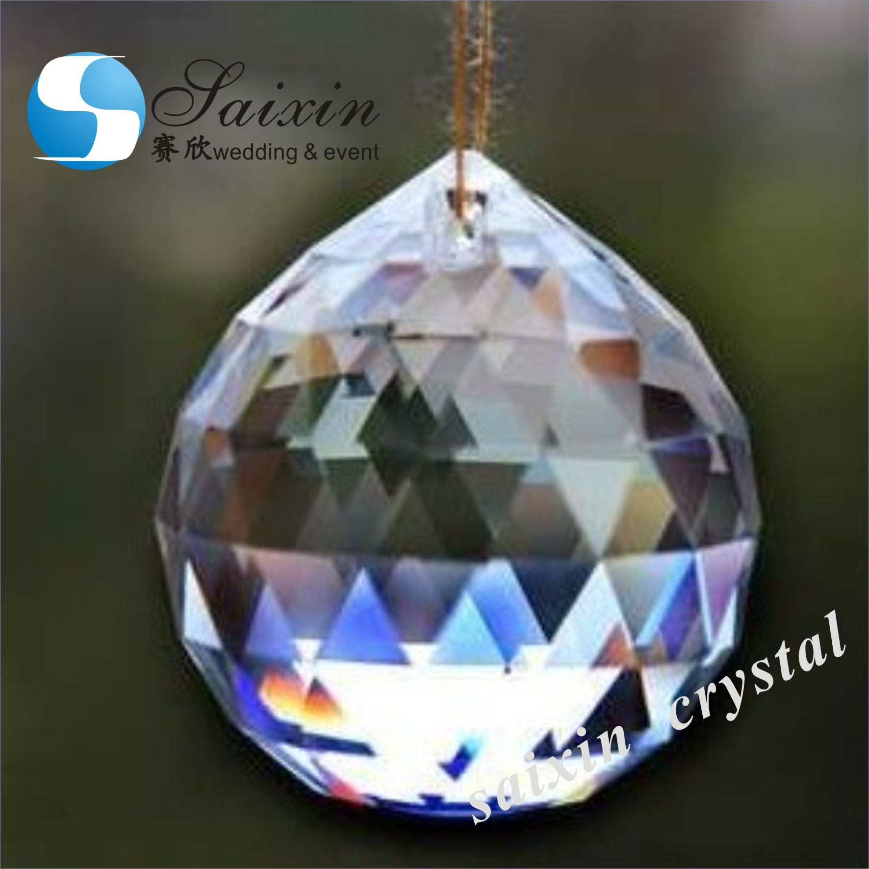 Glass Crystal Bead Curtains Ceiling Hanging With Crystal Ball Event Drape Wedding Decoration