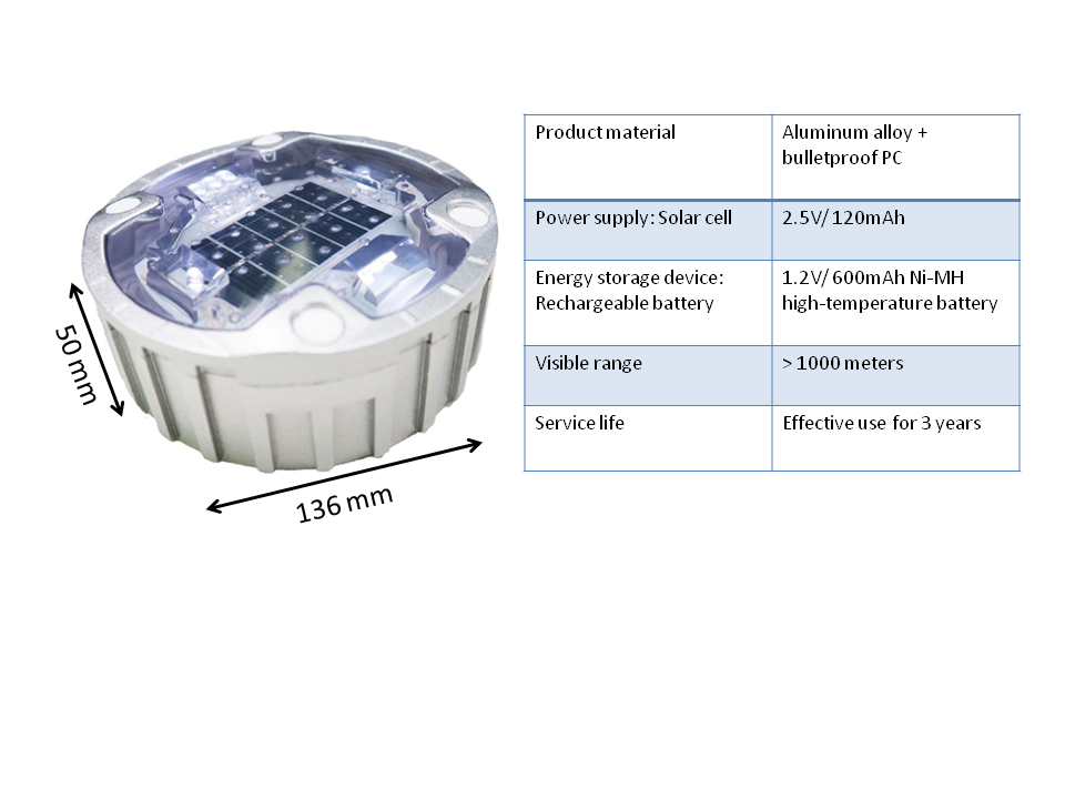 High Reflection Solar Road Stud Cast Aluminum Embedded For Road Warning