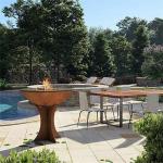 ISO9001 Corten Steel Fire Bowl Garden Camping Barbecue Grill OEM ODM