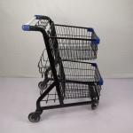 Electrophoresis 80L Metal Shopping Trolley Lightweight With 3 Baskets 4" PU