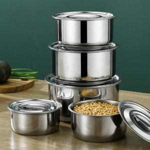 Quality Hot Selling Kitchen 5 Pcs Cooking Pot 410 Stainless Steel Cookware Set Kitchen Soup Stock Pot Set wholesale