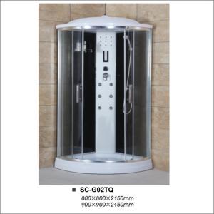 Quality Round Roof Chrome Profile Shower Cabin with Six Jets Shelf Hand Shower wholesale