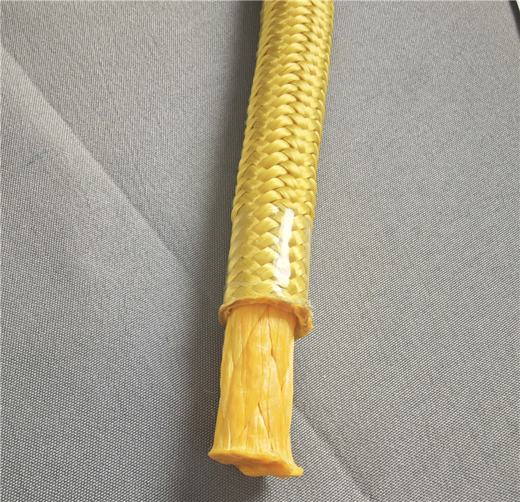 Double Braided Yellow Color Uhmwpe Rope With Polyester Sleeve 16mm