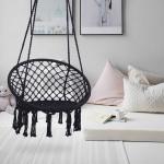 Max 330Lbs hanging Living Room Office Chair Cotton Rope Hammock Swing Chair