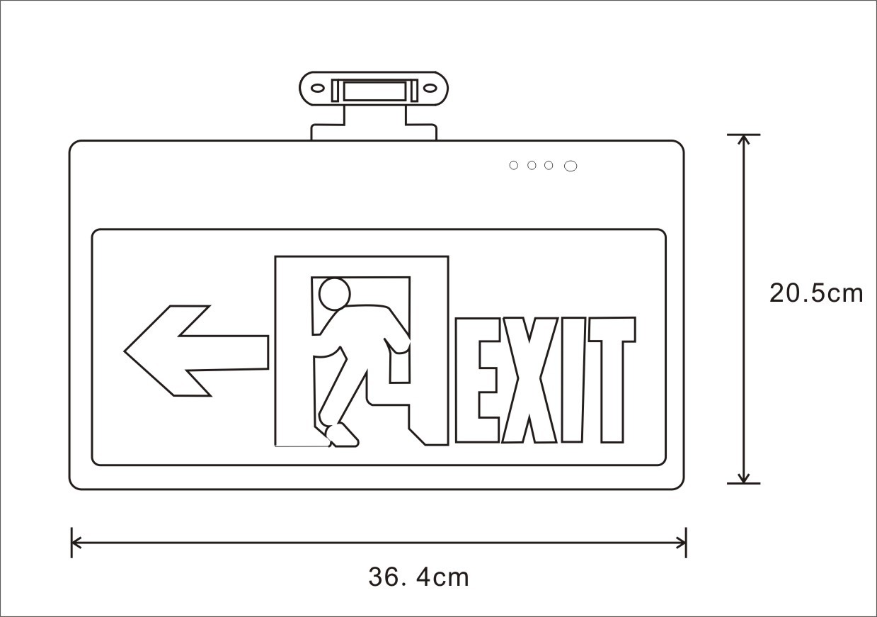 Plastic Acrylic 3W Running Man LED Emergency Exit Light