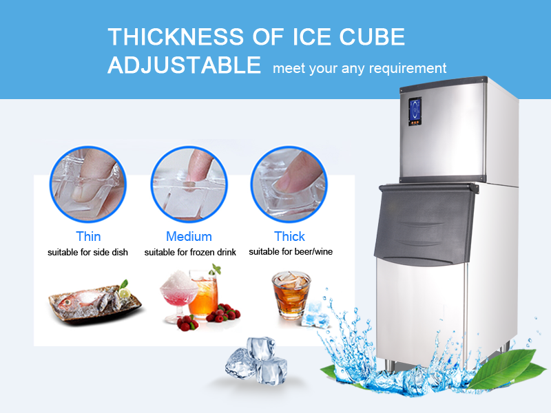 136kg Automatic Ice Cube Maker for Hotel and Restaurant Cube Shape Bristol Compressor