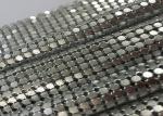 Colorful Luxury Sequin Mesh Fabric , Trimming Metallic Mesh Fabric Cloth