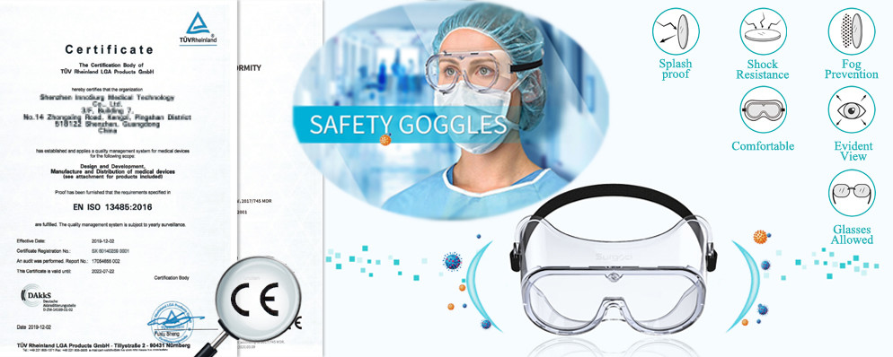 Transparent Protective Eye Glasses Anti Fog High Impact Resistance
