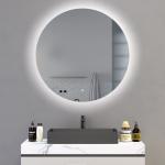 LED Lighting Tempered Glass Bathroom Mirror For Hotel Decorative Antique Style