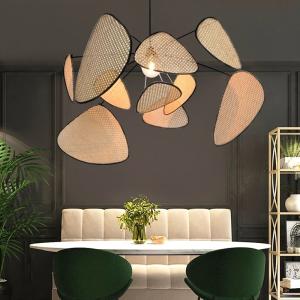 Quality Rural Hand Made Rattan Pendant lights Southeast Asia Suspension Screen Cannage Chandelier（WH-MI-167) wholesale