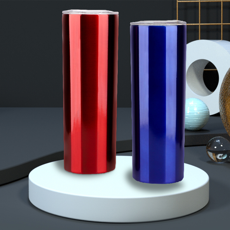 2020 Factory WeVi Double Wall Vacuum Insulated Stainless Steel 20oz Travel Skinny Straight Cup With Straw