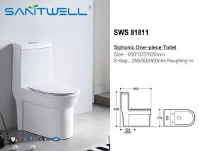Quality Portable Single Piece Toilet Siphonic Ceramic Water Fittings WC Seat , Water Closet Toilet wholesale