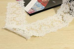 Quality Earloop Guipure Lace Trims , Scalloped Lace Trim For Multifeature wholesale