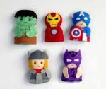 Fashion Cartoon Plush Toys The Avengers Felt Finger Puppets , For Promotion