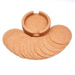 Round Natural Cork Coasters 0.25" To 0.4" Antiwear