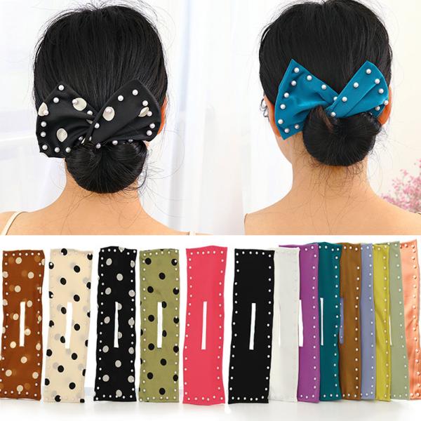 Fabric Childrens Stretchy Hair Ties Wire Bow Twist Head Curler Magic Knotted