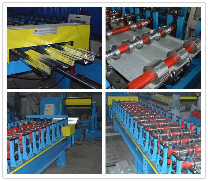 PLC Control Hydraulic Cutting System Metal Deck Roll Forming Machine With 21 Forming Stations