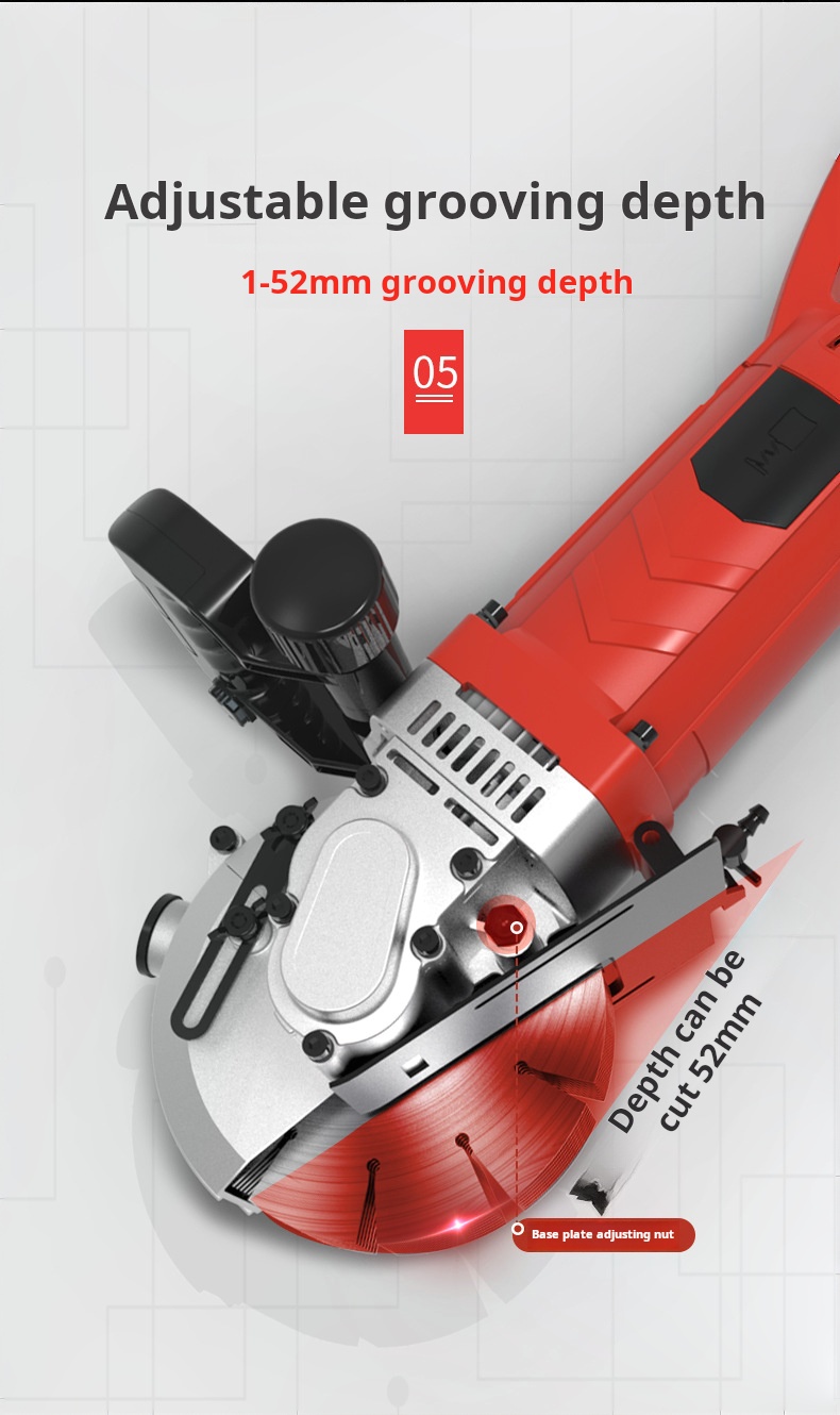 Laser Positioning Slot Wall Groove Cutter 42mm Cutting Depth Adjustable