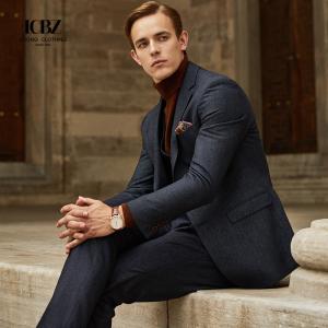 Quality 2 Pieces Blazer Vest Pants Set for Men's Slim Fit Wedding Suit Business Formal Wear wholesale