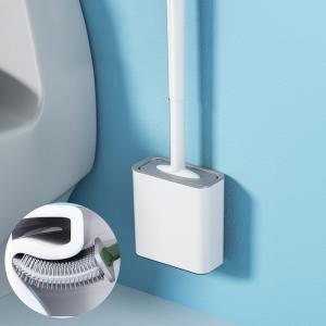 Quality Bendable Silicone Toilet Bowl Brush With Non Slip Plastic Handle wholesale