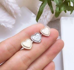 Quality Heart Stud 925 Sterling Silver Hypoallergenic Silver Drop Cubic Zirconia Earrings wholesale