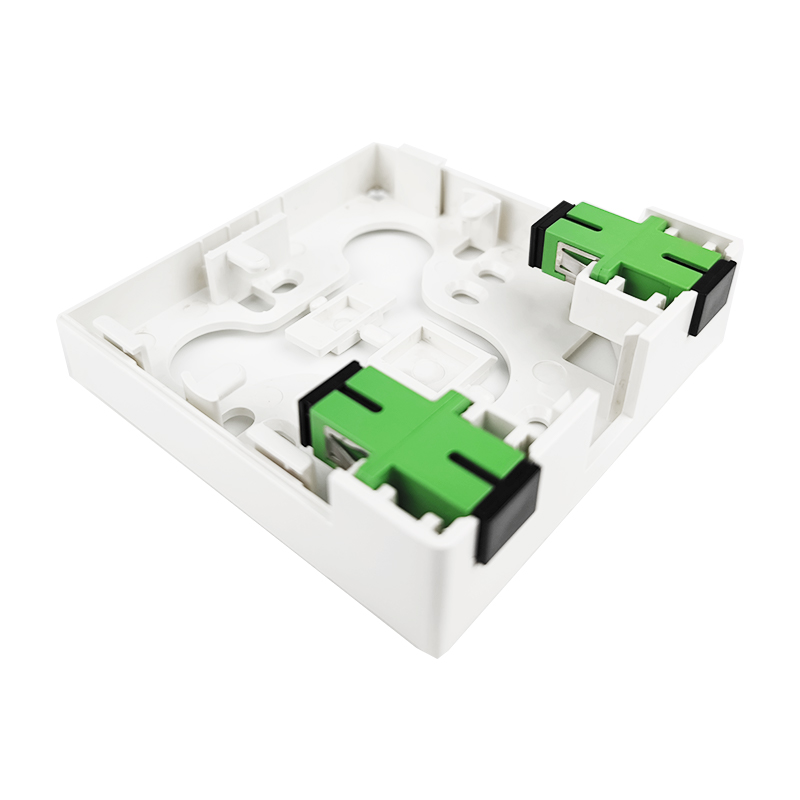 SC APC Plastic Fiber Optic Faceplate Socket Panel 2 Cores for Indoor FTTH and PC ABS