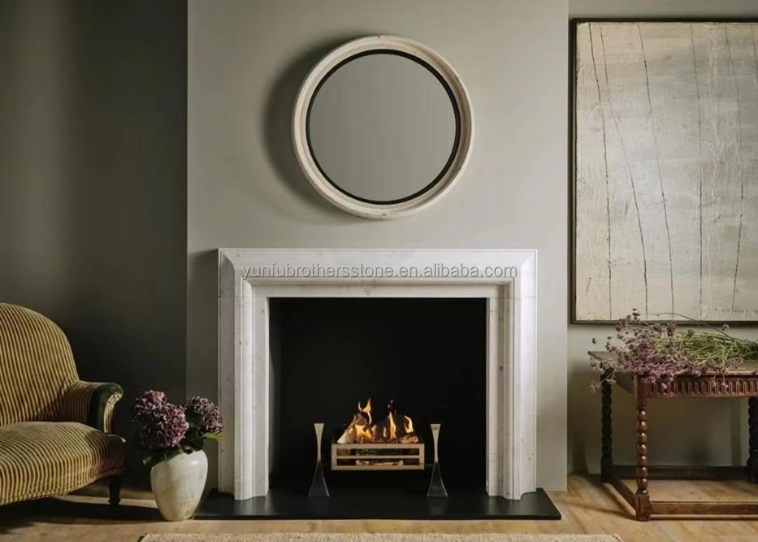 Customized Marble Mantel Fireplace Without Remote Control Perfect for Living Room or Vilar