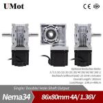 86mm Nema 34 High Torque Worm Gearbox Reducer Stepper Motor With 5-100 1