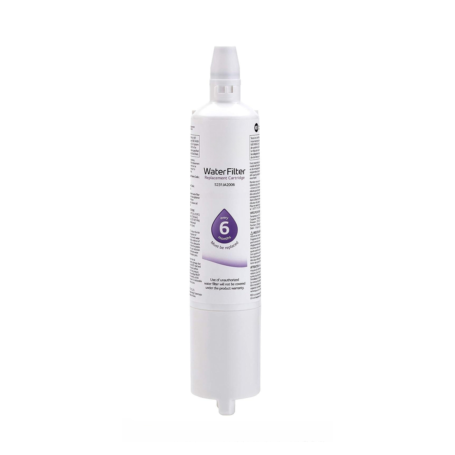 Electric LT600P 6 Month 300 Gallon Capacity Replacement Refrigerator Water Filter White
