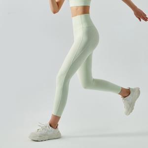 Quality 220g Nylon Sport Fitness Leggings High Waist Yoga Workout Gym Wear Pant Black wholesale