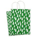 Customized Logo Merry Christmas Shopping Gift Packaging Twist Handle Kraft Paper