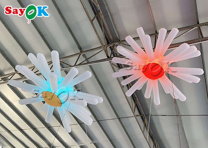 Hanging Event Inflatable Flower With Lights Multi Color