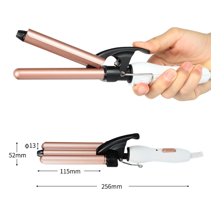 Customized Logo 60W Mini Mermaid Hair Waver Portable Gold Ceramic