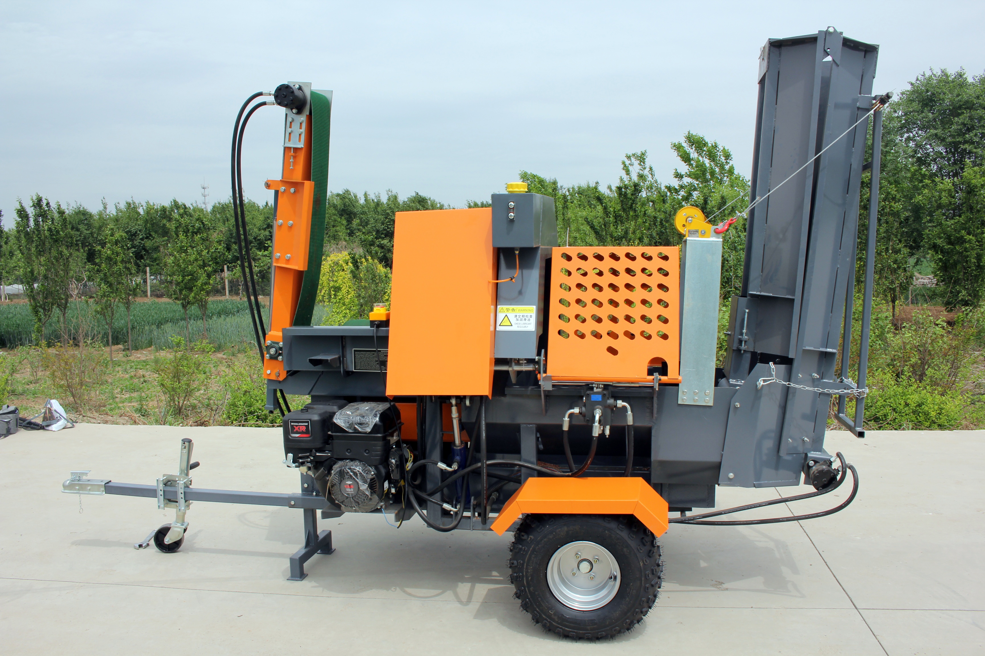 18HP Gasoline Log Splitter And Wood Shredder For Cutting Wood Branch