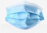 Disposable Blue Earloop Face Mask , Disposable Hospital Masks Adjustable Nose
