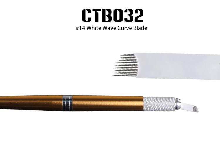 #14 White Wave Curve Blade for Permanent Makeup Microblading Eyebrow Tattoo