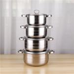 Wholesale 8pcs Soup Stock Pot Set Non Stick Stainless Steel 410 Pots Set with