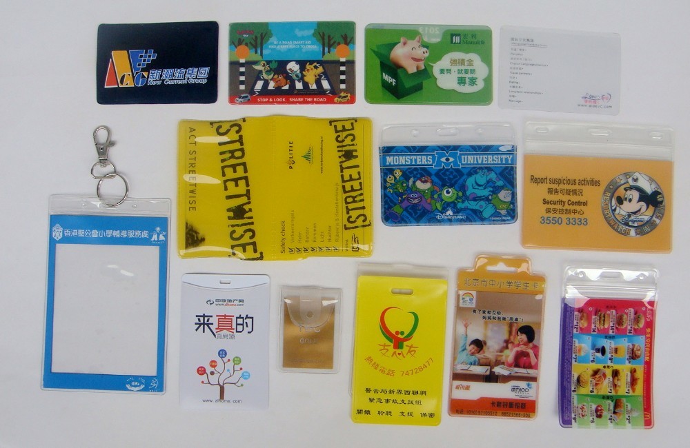 Retractable Rigid Plastic Pvc Badge Holder For Name Card , Silk Printing