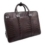 Business Style Genuine Crocodile Belly Skin Men's Working Bag Briefcase Exotic