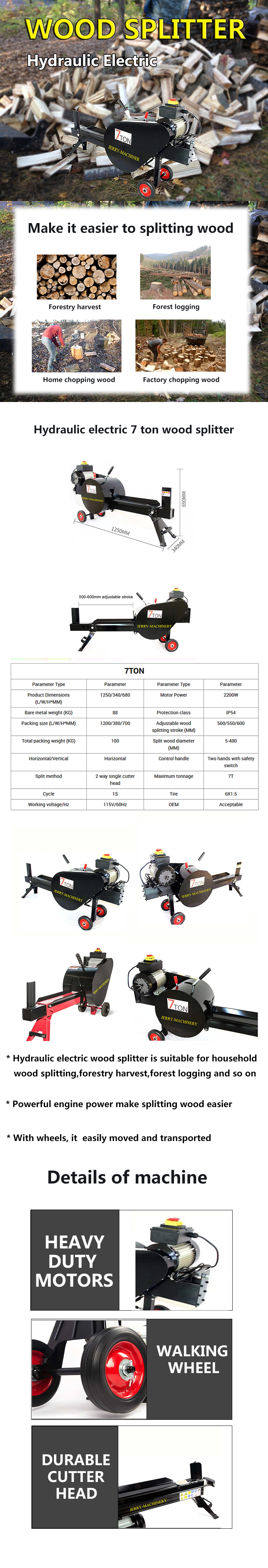 7-25 Ton Gasoline/Electric Log Splitting Machine The Ultimate Wood Splitting Solution