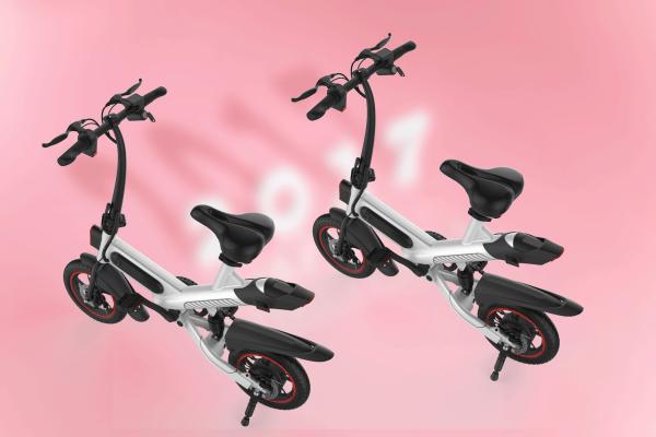 Foldable Electric Pedal Bike 12 Inch Wheels Aluminum Alloy Frame 36V 10 AH